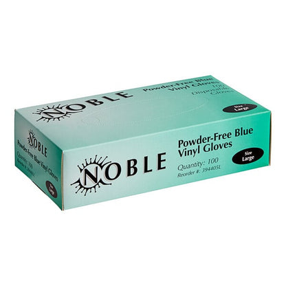 Noble Powder-Free Disposable Blue Vinyl Gloves for Foodservice - 1,000/Case