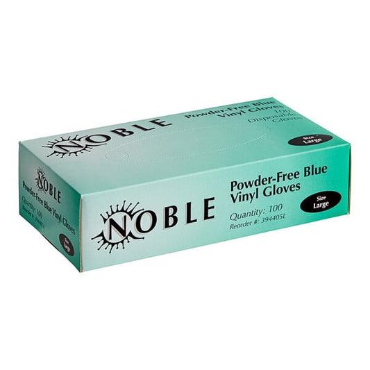 Noble Powder-Free Disposable Blue Vinyl Gloves for Foodservice - 1,000/Case