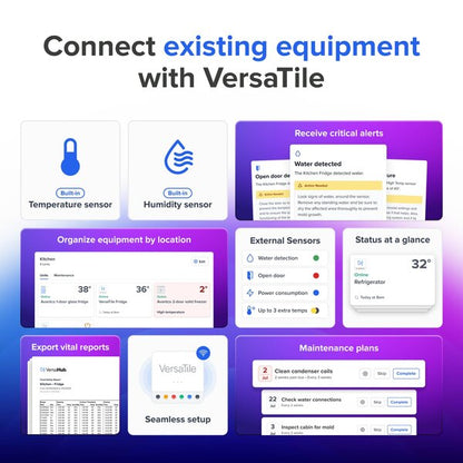 VersaTile Remote WiFi-Enabled Walk-In / Refrigeration Temperature Monitoring Kit for VersaHub Platform
