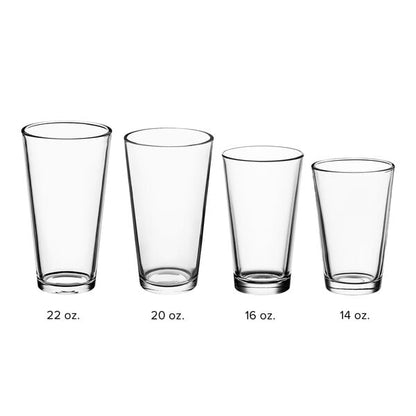 Acopa Select 16 oz. Customizable Rim Tempered Mixing Glass / Pint Glass - 24/Case