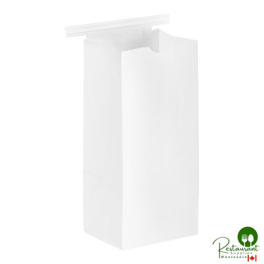 1/2 lb. White Customizable Paper Coffee Bag with Reclosable Tin Tie By Prime - 1,000/Case