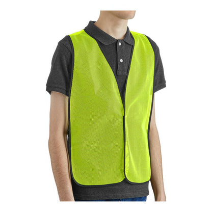 Lavex 25" x 18" Lime High Visibility General Purpose Safety Vest with Hook & Loop Closure - One Size Fits Most - 100/Case