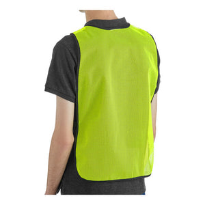 Lavex 25" x 18" Lime High Visibility General Purpose Safety Vest with Hook & Loop Closure - One Size Fits Most - 100/Case
