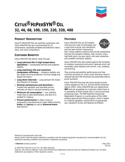 CHEVRON CETUS HIPERSYN 460 – 55 GALLON DRUM