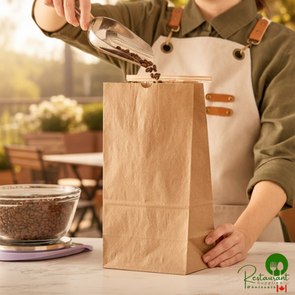 3 lb. Brown Kraft Customizable Paper Coffee Bag with Reclosable Tin Tie By Prime - 250/Case