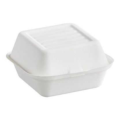 EcoChoice 6" x 6" x 3" White Plant Fiber Take-Out Container - 500/Case