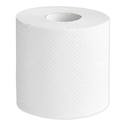 Lavex 3 1/2" x 4 1/4" Individually-Wrapped 2-Ply Standard 500 Sheet Toilet Paper Roll - 96/Case