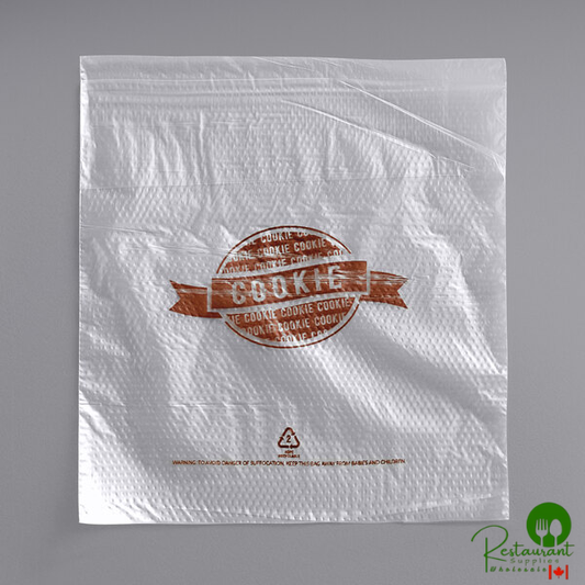 5 1/2" x 5 1/2 "Cookie" Printed Plastic Deli Saddle Bag with Flip Top By Prime - 2,000/Case