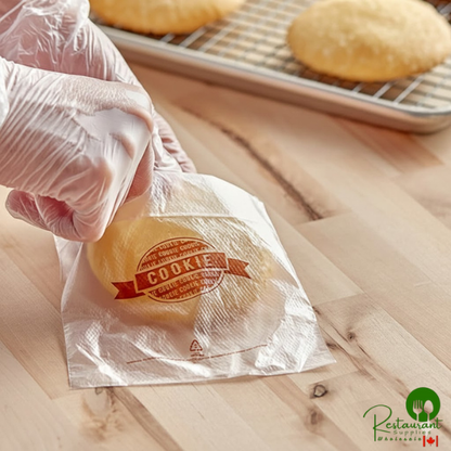 5 1/2" x 5 1/2 "Cookie" Printed Plastic Deli Saddle Bag with Flip Top By Prime - 2,000/Case