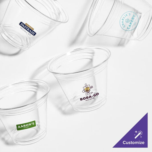 Choice 9 oz. Clear PET Customizable Plastic Squat Cold Cup - 1,000/Case