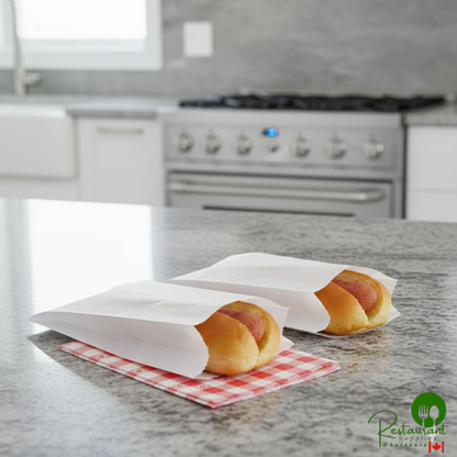 3 1/2" x 1 1/2" x 9" Plain Paper Hot Dog Bag By Prime - 1,000/Case