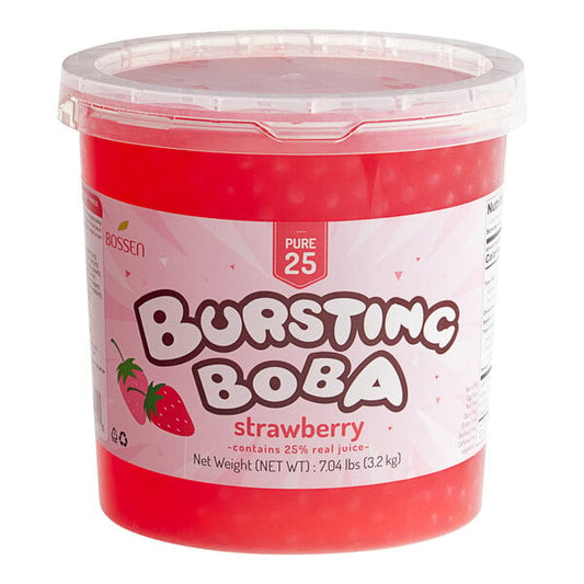 Bossen Pure25 Strawberry Bursting Boba 7.04 lb. - 4/Case