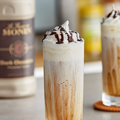 Monin Dark Chocolate Flavoring Sauce 64 fl. oz. - 4/Case
