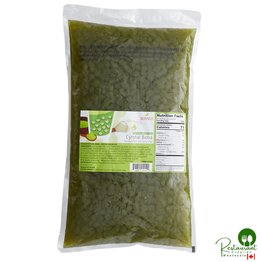 Bossen Matcha Crystal Boba in Syrup 4.4 lb. - 6/Case