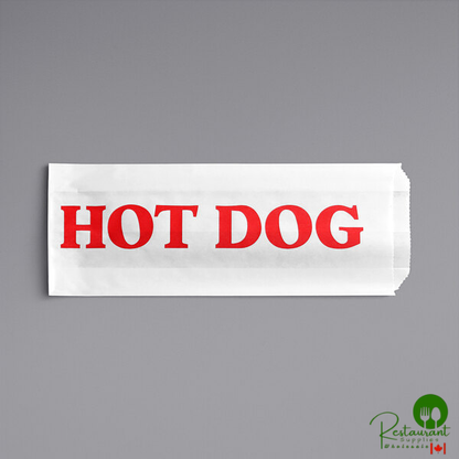 3 1/2" x 1 1/2" x 9" Printed Paper Hot Dog Bag By Prime - 1,000/Case