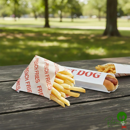 4 1/2" x 3 1/2" Small Printed French Fry Bag By Prime - 2,000/Case