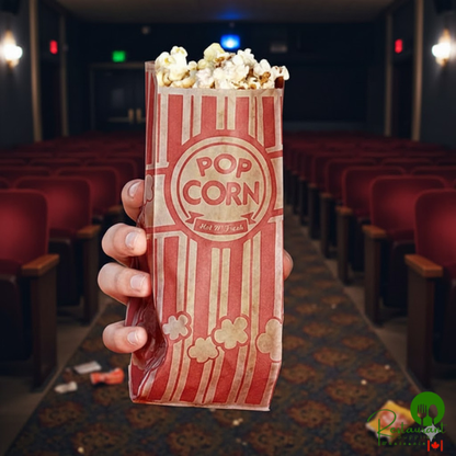 3 3/4" x 1 3/4" x 9 1/2" 1.1 oz. Kraft Popcorn Bag By Prime - 1,000/Case