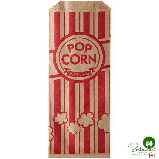 3" x 1 1/2" x 7" 0.6 oz. Kraft Popcorn Bag By Prime - 1,000/Case