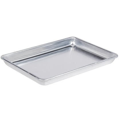 Choice Quarter Size 9 1/2" x 13" 19 Gauge Wire in Rim Aluminum Bun / Sheet Pan - 12/Case