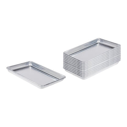 Choice Quarter Size 9 1/2" x 13" 19 Gauge Wire in Rim Aluminum Bun / Sheet Pan - 12/Case