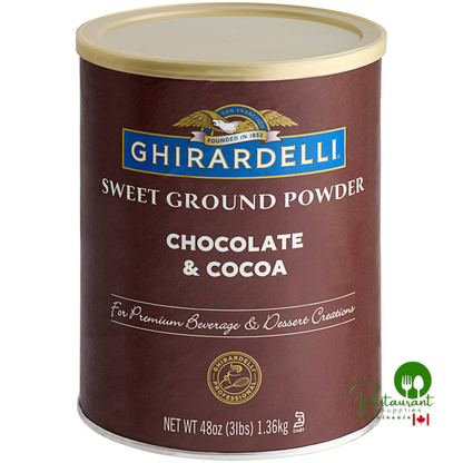 Ghirardelli 3 lb. Sweet Ground Chocolate & Cocoa Powder – Case of 6 for Baking & Drinks