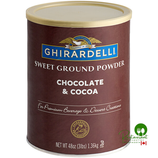 Ghirardelli 3 lb. Sweet Ground Chocolate & Cocoa Powder – Case of 6 for Baking & Drinks