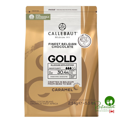 Callebaut Gold Caramelized White Chocolate Callets™ 5.5 lb. - 4/Case