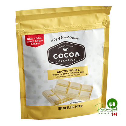 Cocoa Classics White Chocolate Cocoa Mix 14.8 oz – 6/Case | Creamy Arctic Hot Chocolate