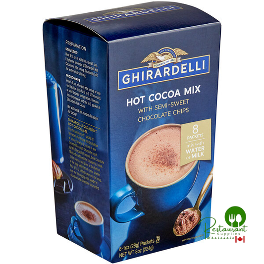 Ghirardelli Hot Cocoa Mix with Chocolate Chips 8 Count – 6/Case Café-Style Drink Packets