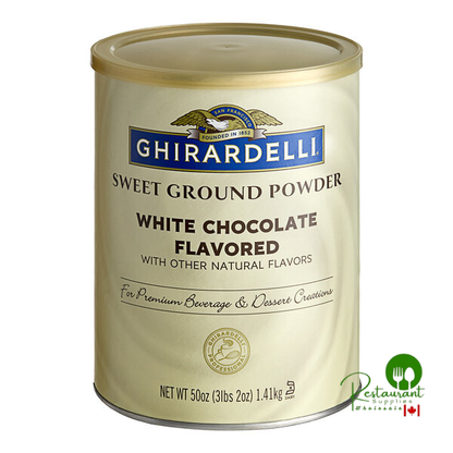 Ghirardelli 3.12 lb. Sweet Ground White Chocolate Flavored Powder – 6/Case Premium Beverage & Baking Mix