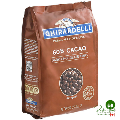 Ghirardelli .5M 60% Cacao Dark Chocolate Baking Chips 5 lb (2/Case)