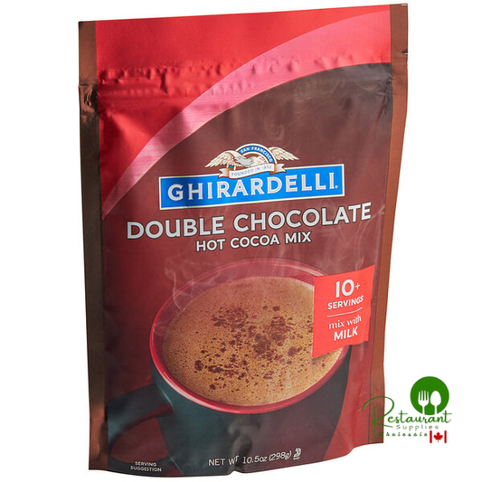 Ghirardelli 10.5 oz Double Chocolate Hot Cocoa Mix – Rich and Creamy Drink Powder