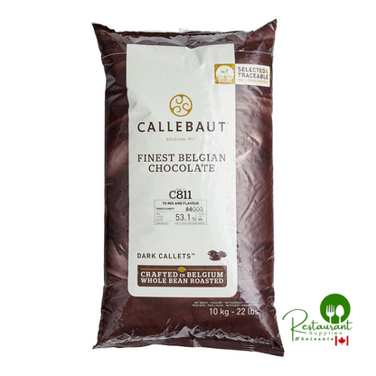 Callebaut Recipe C811 Dark Chocolate Callets – 22 lb, 2/Case