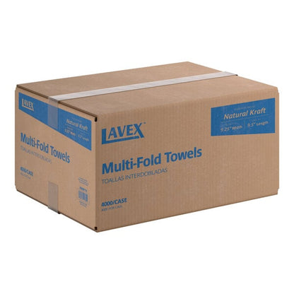 Lavex Natural Brown Kraft M-Fold (Multifold) Towel - 4,000/Case