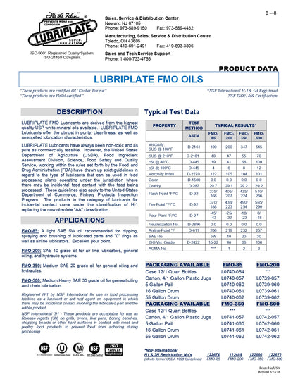 L0739-057 LUBRIPLATE FMO-200 (ISO-46) – CASE OF 4 – 1 GALLON JUGS