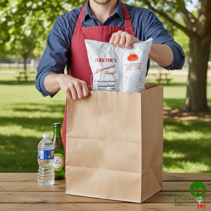 12" x 9" x 15 3/4" Natural Kraft Paper Customizable Shopping Bag with Handles By Prime - 200/Case