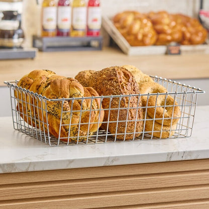 Choice 20" x 14" x 5 3/4" Level Top Wire Bagel / Pastry Basket