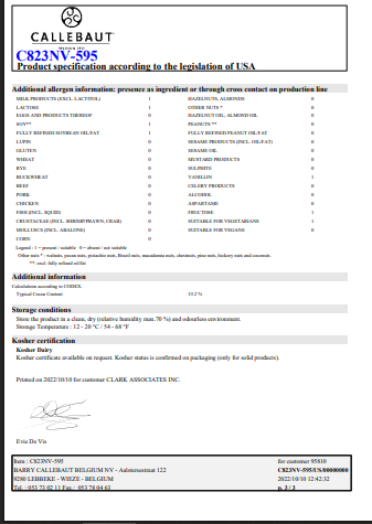 Callebaut C823 Milk Couverture Chocolate Callets™ – 22 lb