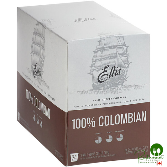 Ellis 24-Count 100% Colombian Coffee Single Serve Cups - 4/Case