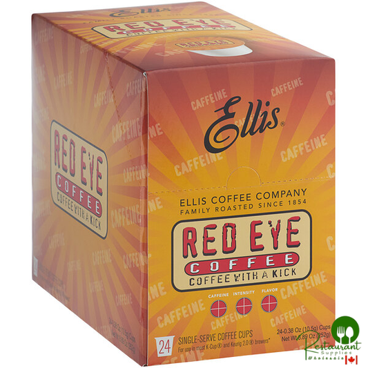 Ellis Red Eye High Caffeine Coffee Single Serve Cups - 24/Box