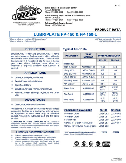 L0735-062 LUBRIPLATE FP-150 OIL – 55 GALLON DRUM