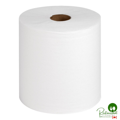 Prime Premium 8" White Aircell TAD Hardwound Paper Towel Roll, 800 Feet / Roll - 6/Case