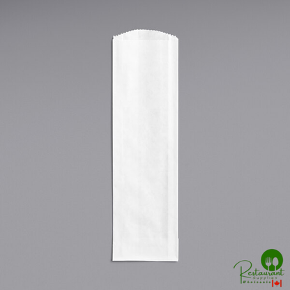 2 3/4" x 10" Customizable White Kraft Disposable Silverware / Bakery / Churro Bag By Prime - 2,000/Case