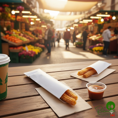 2 3/4" x 10" Customizable White Kraft Disposable Silverware / Bakery / Churro Bag By Prime - 2,000/Case