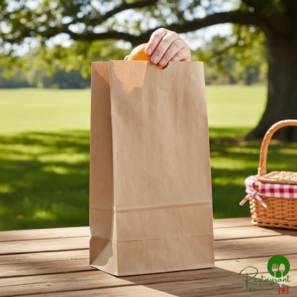 8 lb. Natural Kraft Paper Customizable Bag By Prime - 500/Case