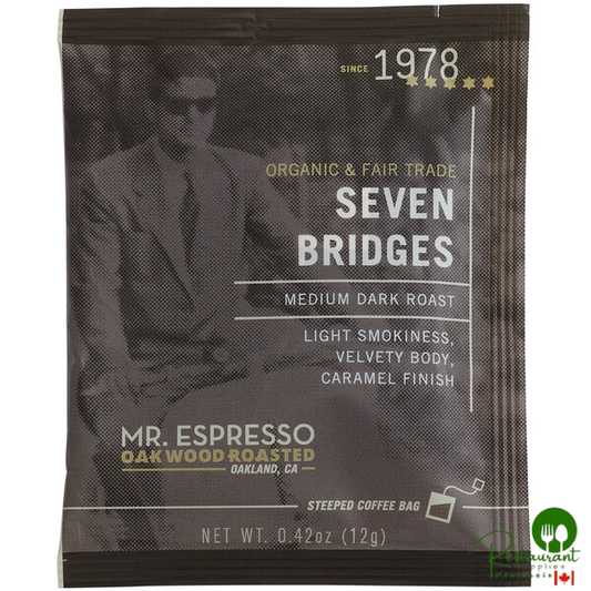 Mr. Espresso Organic Seven Bridges Blend Coffee Single Serve Bag - 100/Case