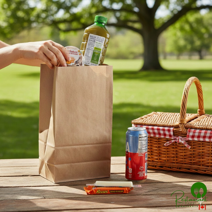 Heavy Duty 20 lb. Shorty Heavy-Duty Natural Kraft Paper Bag By Prime - 400/Case