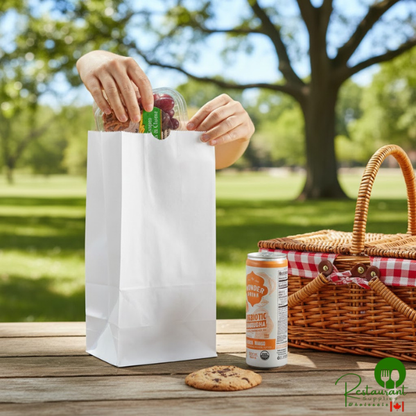 8 lb. White Paper Customizable Bag By Prime - 500/Case