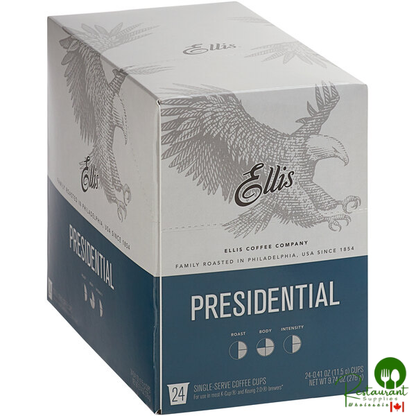 Ellis 24-Count Presidential Coffee Single Serve Cups - 4/Case