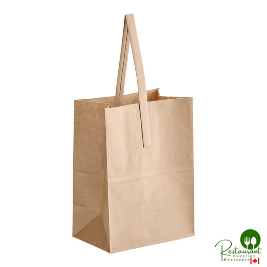 8" x 10 1/2" 1 Peck Natural Brown Kraft Paper Produce Customizable Market Stand Bag with Handle By Prime - 500/Case